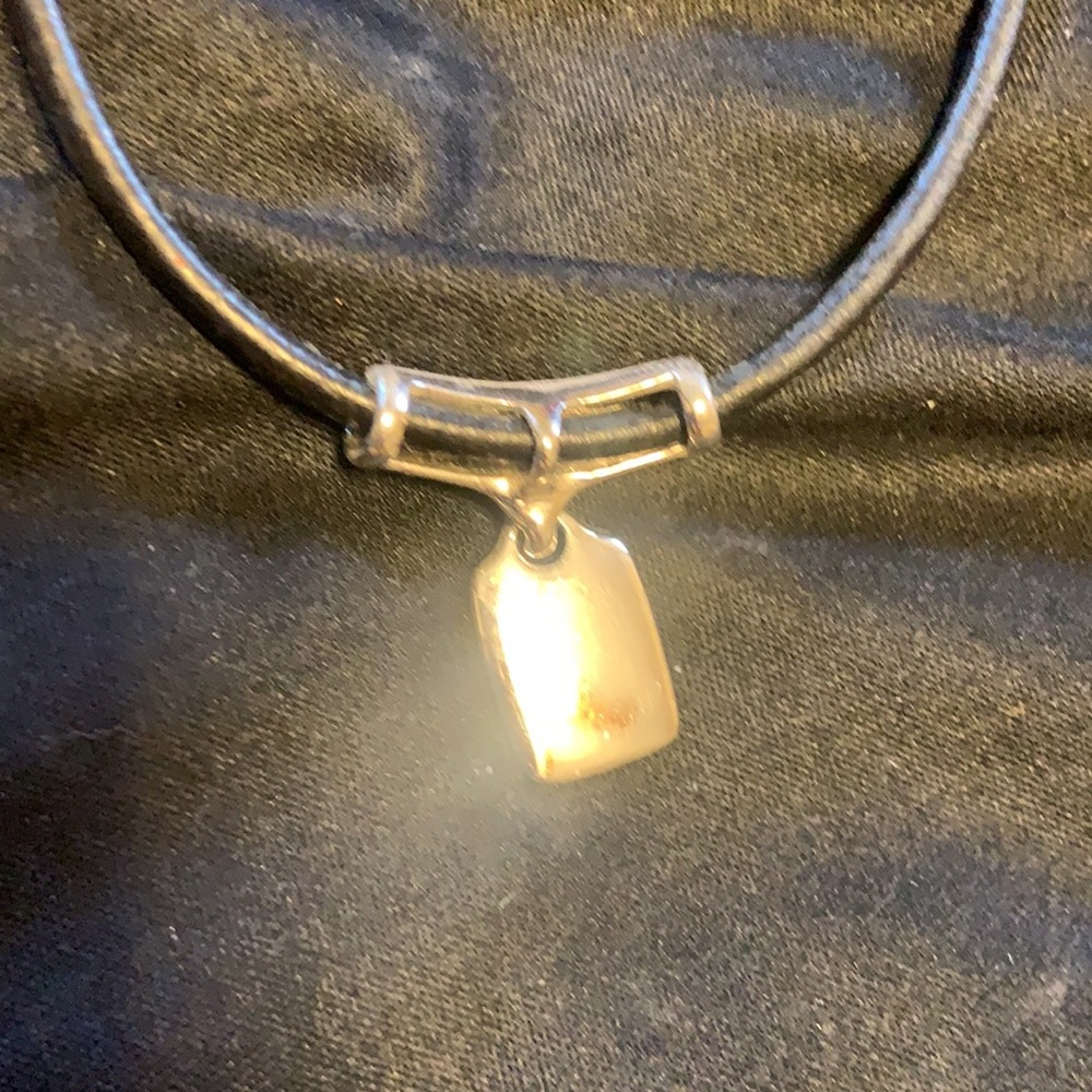 Lia Sofia leather and silver choker